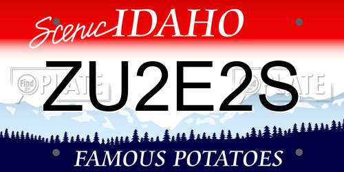 ZU2E2S Idaho License Plate