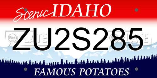 ZU2S285 Idaho License Plate