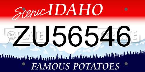 ZU56546 Idaho License Plate