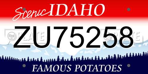 ZU75258 Idaho License Plate
