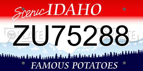 ZU75288 Idaho License Plate