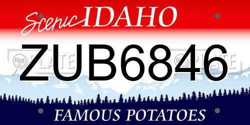 ZUB6846 Idaho License Plate