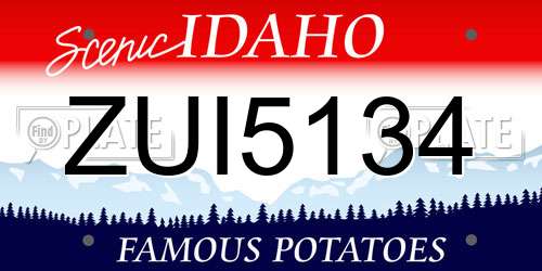 ZUI5134 Idaho License Plate
