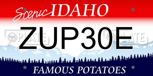 ZUP30E Idaho License Plate