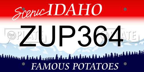 ZUP364 Idaho License Plate