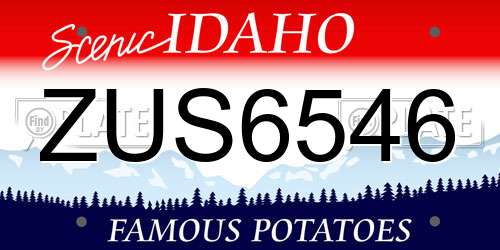 ZUS6546 Idaho License Plate