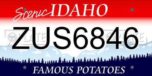ZUS6846 Idaho License Plate