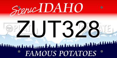 ZUT328 Idaho License Plate