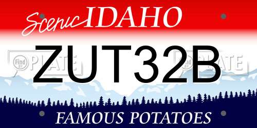 ZUT32B Idaho License Plate