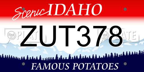 ZUT378 Idaho License Plate