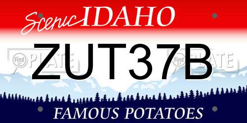 ZUT37B Idaho License Plate