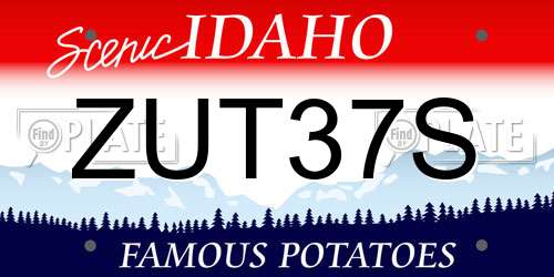 ZUT37S Idaho License Plate