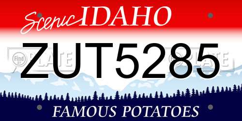 ZUT5285 Idaho License Plate