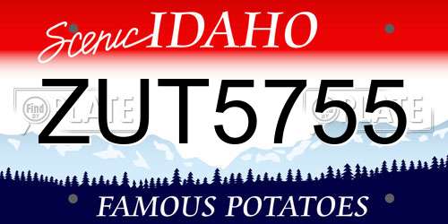 ZUT5755 Idaho License Plate