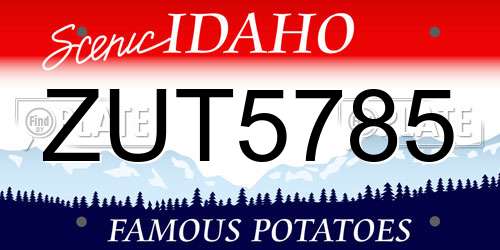 ZUT5785 Idaho License Plate