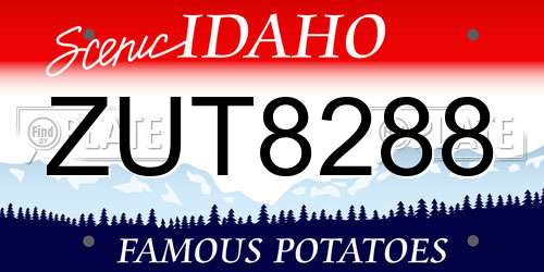 ZUT8288 Idaho License Plate