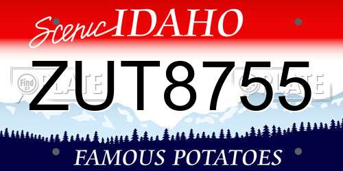 ZUT8755 Idaho License Plate