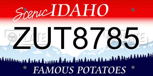 ZUT8785 Idaho License Plate
