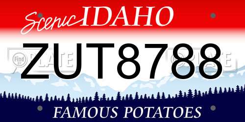ZUT8788 Idaho License Plate