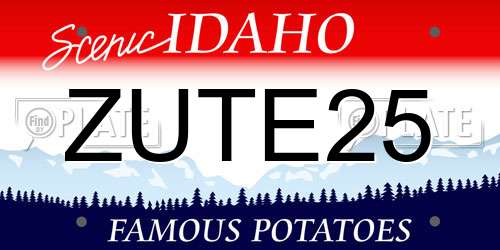 ZUTE25 Idaho License Plate