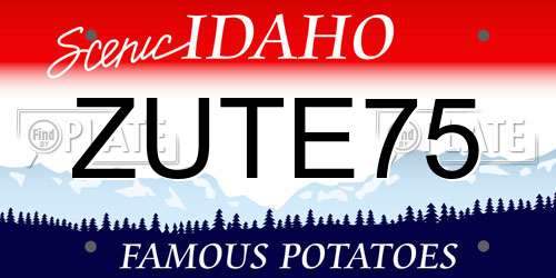 ZUTE75 Idaho License Plate