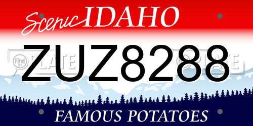 ZUZ8288 Idaho License Plate