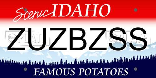 ZUZBZSS Idaho License Plate