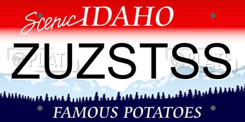 ZUZSTSS Idaho License Plate