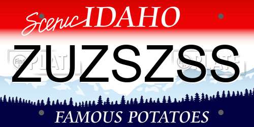 ZUZSZSS Idaho License Plate