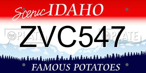 ZVC547 Idaho License Plate