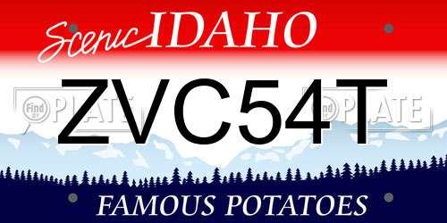 ZVC54T Idaho License Plate