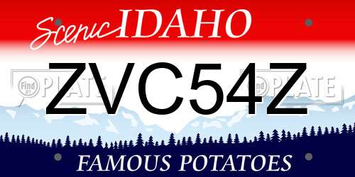 ZVC54Z Idaho License Plate