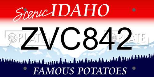 ZVC842 Idaho License Plate
