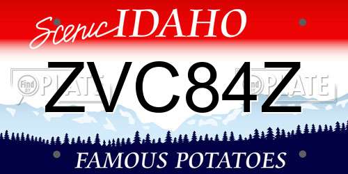 ZVC84Z Idaho License Plate