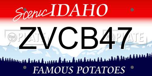 ZVCB47 Idaho License Plate