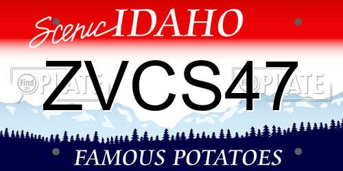 ZVCS47 Idaho License Plate