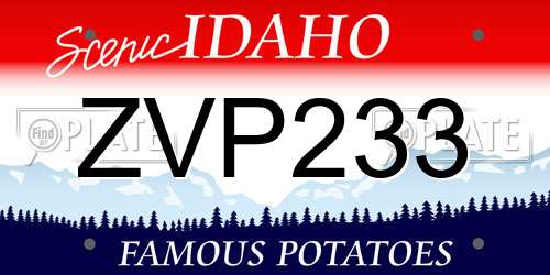 ZVP233 Idaho License Plate