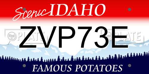 ZVP73E Idaho License Plate
