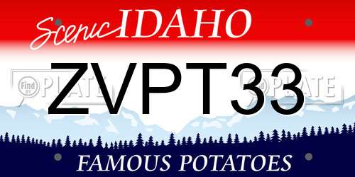 ZVPT33 Idaho License Plate