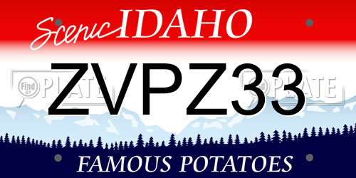 ZVPZ33 Idaho License Plate