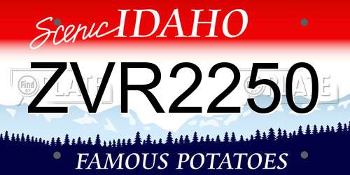 ZVR2250 Idaho License Plate