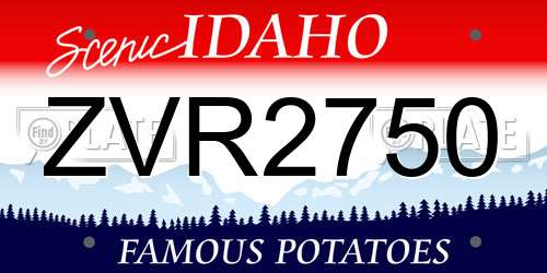 ZVR2750 Idaho License Plate