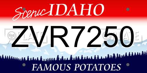 ZVR7250 Idaho License Plate