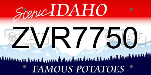 ZVR7750 Idaho License Plate