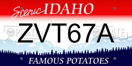 ZVT67A Idaho License Plate