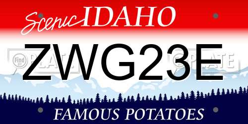 ZWG23E Idaho License Plate