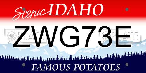 ZWG73E Idaho License Plate