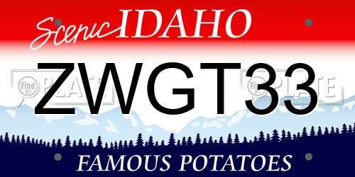 ZWGT33 Idaho License Plate