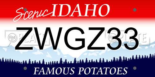 ZWGZ33 Idaho License Plate