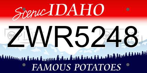 ZWR5248 Idaho License Plate